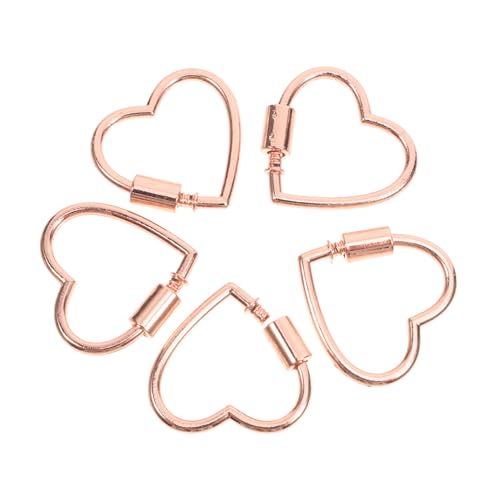 Angoily 5 Stück Teiliges Herz Schraubverschluss Karabiner aus Langlebiger Legierung Stilvolle Schmuckverbinder für DIY Armbänder Halsketten Vielseitig Einsetzbar Sicherer Verschluss in Angoily 5 Stück Teiliges Herz Schraubverschluss Karabiner aus Langlebiger Legierung Stilvolle Schmuckverbinder für DIY Armbänder Halsketten Vielseitig Einsetzbar Sicherer Verschluss in von Angoily