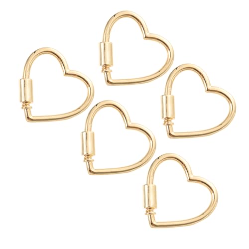 Angoily 5 Stück Teiliges Herzverschluss mit Lock Schmuckverschluss für Armbänder und für DIY Schmuckherstellung Langlebig und Goldfarben Angoily 5 Stück Teiliges Herzverschluss mit Lock Schmuckverschluss für Armbänder und für DIY Schmuckherstellung Langlebig und Goldfarben von Angoily