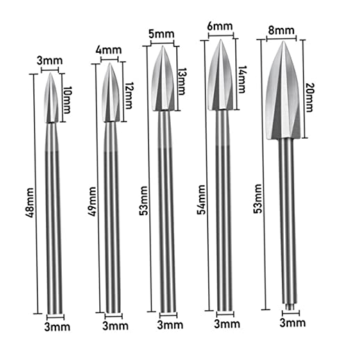 Angoily 5 Stück Teiliges Holzbohrer aus Weißstahl Hochharter Verschleißfester Fräser für Holzarbeiten Schnitzwerkzeug Robustes Rotary Tool Bit für Holzschnitzen DIY Möbel Angoily 5 Stück Teiliges Holzbohrer aus Weißstahl Hochharter Verschleißfester Fräser für Holzarbeiten Schnitzwerkzeug Robustes Rotary Tool Bit für Holzschnitzen DIY Möbel von Angoily