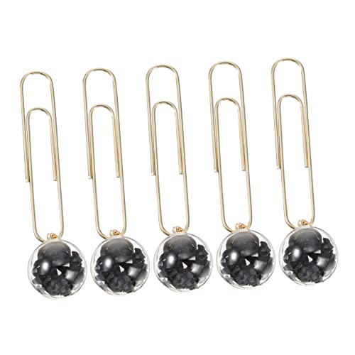 Angoily 5 Stück Teiliges Lovely Paper Clips Kreative Büroklammern für Dokumentenorganisation Elegante Schwarze Rückholklammern Vielseitige Verwendung für Notizen Karten von Angoily