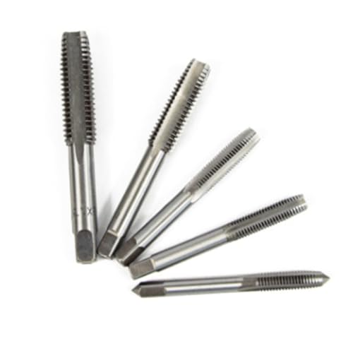 Angoily 5 Stück Teiliges Metrisches Gewindebohrer set Spiralspitze und Gerade Flöte Handgewindebohrer aus Hochwertigem Stahl Langlebig für Maschinen Autoreparatur mit Metrischem Gewinde von Angoily
