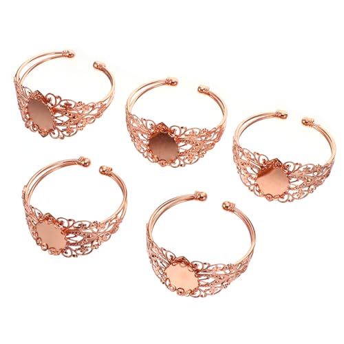 Angoily 5 Stück Teiliges Ovales Gemstone Bezel Tray Blanks Armbandset für Diy Schmuckherstellung für Frauen für Bastelprojekte und Besondere Anlässe von Angoily