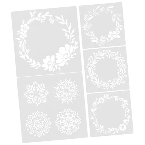 Angoily 5 Stück Teiliges Pet Painting Stencils Langlebige Schablonen für Wandmalerei Möbel Stoffe DIY Bastelprojekte Wiederverwendbar Leicht zu Reinigen Vielseitig für Kreative von Angoily