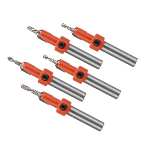 Angoily 5 Stück Teiliges Senkbohrer set aus Langlebigem Legierungsstahl für Holz Selbstschneidend Präzise Senkbohrungen Stufenförmiges Design für Sicheren Schraubensitz für Möbelbau und von Angoily