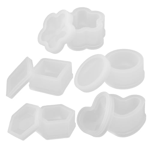 Angoily 5 Stück Teiliges Silikon Gießform Deckel Flexible DIY Aufbewahrungsboxen in Herz Sechseck Rechteck Blüte und Präzise Epoxidharzformen für Schmuck Kerzen Seifen Organizer Weiß Angoily 5 Stück Teiliges Silikon Gießform Deckel Flexible DIY Aufbewahrungsboxen in Herz Sechseck Rechteck Blüte und Präzise Epoxidharzformen für Schmuck Kerzen Seifen Organizer Weiß von Angoily