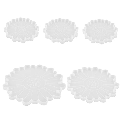 Angoily 5 Stück Teiliges Silikonform für DIY Untersetzer Daisy Form und Langlebig zum Gießen von Epoxidharz für Handarbeiten und Angoily 5 Stück Teiliges Silikonform für DIY Untersetzer Daisy Form und Langlebig zum Gießen von Epoxidharz für Handarbeiten und von Angoily