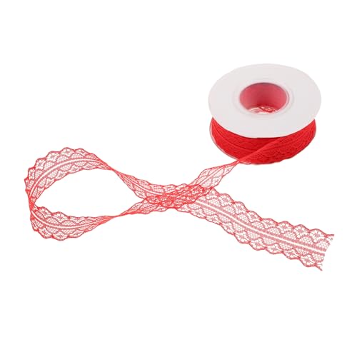 Angoily 5 Stück Teiliges Vintage Spitzenband Breit Rote Bestickte Blumen-spitze Lang für Hochzeitsdekoration Brautstrauß Geschenkverpackung Diy-nähprojekte und Festliche Bastelarbeiten von Angoily