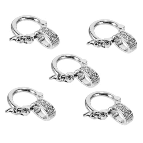 Angoily 5 Stück Umrüstschnalle schmuckherstellung schmuckverbinder Schmuckverschluss Verschlüsse für Armbänder Kettenarmband Schlüssel Schmuckkonverter Halskettenkonverter Kupfer Silver von Angoily