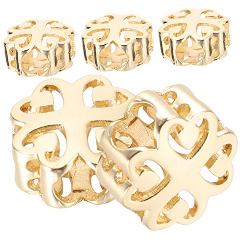 Angoily 5 Stück Vier-blatt-klee-armbandzubehör Perlen Glückskleeblatt-anhänger Herstellung Armbänder Golden Kupfer Angoily 5 Stück Vier-blatt-klee-armbandzubehör Perlen Glückskleeblatt-anhänger Herstellung Armbänder Golden Kupfer von Angoily