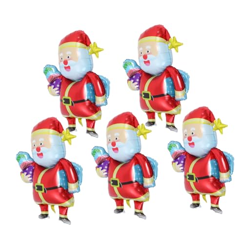 Angoily 5 Stück Weihnachtsmann-Ballon exquisites Ballondekor Aluminiumfolienballons dekorativer Partyballon Folienballons für den Urlaub Party-Ballon- Ballondekoration Angoily 5 Stück Weihnachtsmann-Ballon exquisites Ballondekor Aluminiumfolienballons dekorativer Partyballon Folienballons für den Urlaub Party-Ballon- Ballondekoration von Angoily