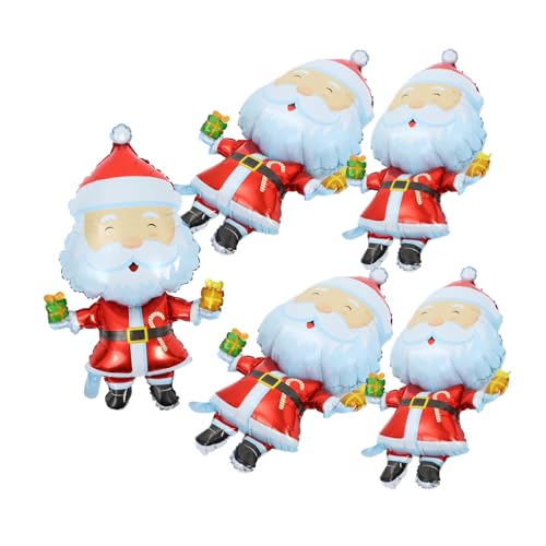 Angoily 5 Stück Weihnachtsmann Luftballons Aluminiumfolie Weihnachtsdeko für Festliche Anlässe Langlebig und Praktisch für Weihnachtsfeiern Familientreffen und Fotodeko Angoily 5 Stück Weihnachtsmann Luftballons Aluminiumfolie Weihnachtsdeko für Festliche Anlässe Langlebig und Praktisch für Weihnachtsfeiern Familientreffen und Fotodeko von Angoily