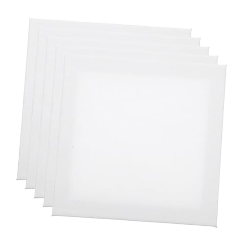 Angoily 5 Stück Zeichenbrett aus Malbrett Künstler-Leinwandtafeln für quadratische Leinwandplatte Malerei Leinwandbrett malen Ölfarbentafel Künstler Holz Weiß von Angoily