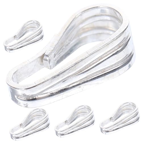 Angoily 5 Stück Zubehör für Guazi-Schnallen Halskette mehrere Schließungen Sterling Crimpen schmucksteine gemuse Schmuckdesign Bügel-Charm-Verschluss Anhängerverschluss 925 Silber Silver von Angoily