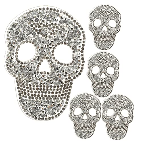 Angoily 5 Stück heiße Diamantaufkleber des Schädels Denim -Aufnäher auf der Rückseite gotisch groß schmucksteine kloburste Skelettschädel Schädel-Halloween-Dekoration Harz Silver Angoily 5 Stück heiße Diamantaufkleber des Schädels Denim -Aufnäher auf der Rückseite gotisch groß schmucksteine kloburste Skelettschädel Schädel-Halloween-Dekoration Harz Silver von Angoily