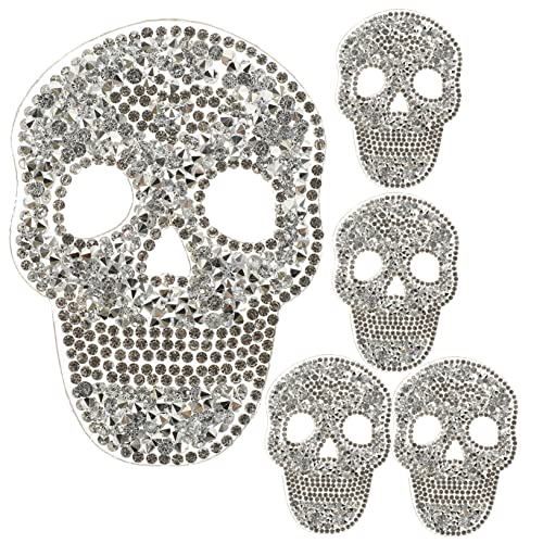 Angoily 5 Stück heiße Diamantaufkleber des Schädels Nähen Schädelflecken gotisch Holzkohle bestickt schmucksteine kloburste Schädel-Halloween-Dekoration Bügelbilder Harz Silver Angoily 5 Stück heiße Diamantaufkleber des Schädels Nähen Schädelflecken gotisch Holzkohle bestickt schmucksteine kloburste Schädel-Halloween-Dekoration Bügelbilder Harz Silver von Angoily