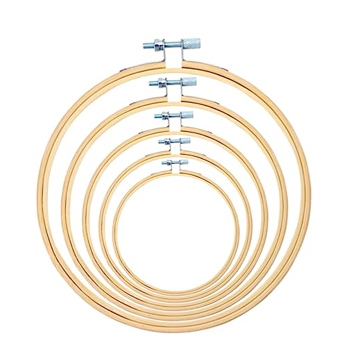 Angoily 5 Teiliges Stick Stretch Set Kreuzstich Kreuzstich Stickrahmen Stichrahmen Massenstickerei Kreis Handarbeit Stichrahmen Kreuzring Nähkreisrahmen Bambus von Angoily