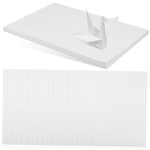 Angoily 50 Blatt DIY-Karte Kartenzubehör Scrapbooking Sammelalbum Konstruktionspapier Druckerpapier aus Karton strukturiertes Scrapbook-Papier Kartonpapier Kartendruckpapier Weiß von Angoily