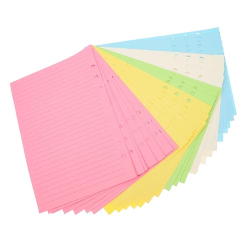 Angoily 50 Blatt Nachfüllpapier Liniert für Ringbuch Notizbücher Farbige Einlagen Vielseitig Einsetzbar für Studium Büro Tagebuch und Planung Glatte Oberfläche Praktisch und Langlebig von Angoily