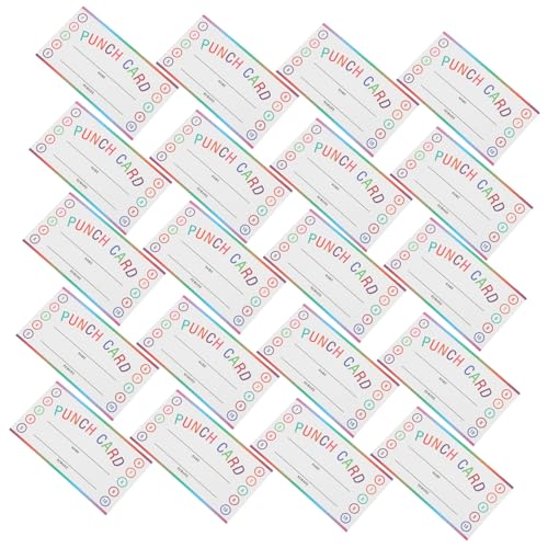 Angoily 50 Blatt Rabattkarte Belohnung Aufkleber für Verhaltensmanagement-Unterrichtstools Locher für Geldbelohnungssystem im Klassenzimmer Lochkarten für Papier von Angoily