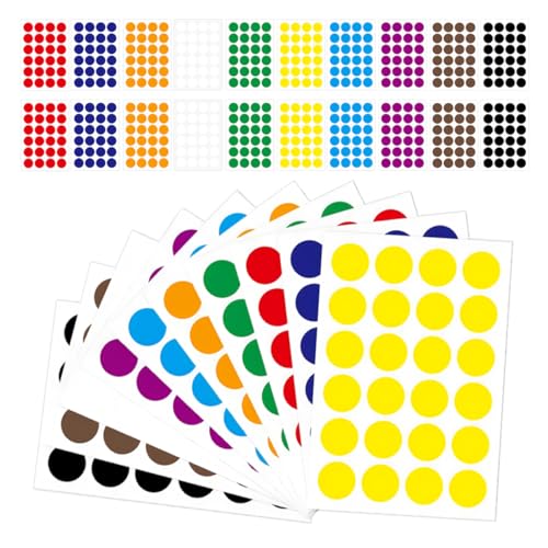 Angoily 50 Blatt Runde Farbige Dot Aufkleber Selbstklebend Etiketten für Kennzeichnung und Organisation für DIY Büro und Zuhause Farben Je Angoily 50 Blatt Runde Farbige Dot Aufkleber Selbstklebend Etiketten für Kennzeichnung und Organisation für DIY Büro und Zuhause Farben Je von Angoily