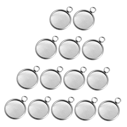 Angoily 50 Stück Bezel für Diy Schmuckherstellung Runde Anhänger Basis für Armbänder Schmuckzubehör Innendurchmesser Handgefertigt Langlebig von Angoily
