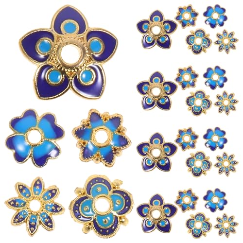 Angoily 50 Stück Blumen Abstandshalterperlen Eisenblütenblätter Perlenkappen Endkappen Für Ohrringe Armbänder DIY Schmuck Bastelbedarf von Angoily