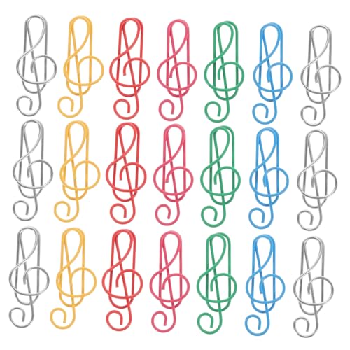 Angoily 50 Stück Büroklammern für Musiknoten klein Papierverschlüsse Pastell Bobby Schlüssel speziell geformte Büroklammer Papierclips Lesezeichen-Clips Dateiclips Markierungsclip Eisen von Angoily