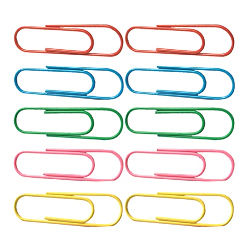 Angoily 50 Stück Bunte Büroklammern Klassifizierte Clips für Schule und Büro für Notizen und Diy Deko Stabil und Leicht Metallmaterial Zufällige Farben Zufällige Farbe von Angoily
