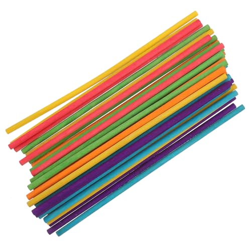 Angoily 50 Stück Bunte Holzstäbe für Diy Bastelmaterial Modellbau Skulpturen Malen Collage Lernspielzeug von Angoily