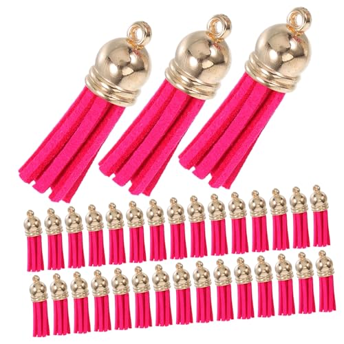 Angoily 50 Stück Bunte Quasten Anhänger mit Schlaufe aus Kunstleder Leichte Schlüsselanhänger Quasten für DIY Schmuck Taschen Schlüssel-dekoration Vielseitig für Bastelprojekte und von Angoily
