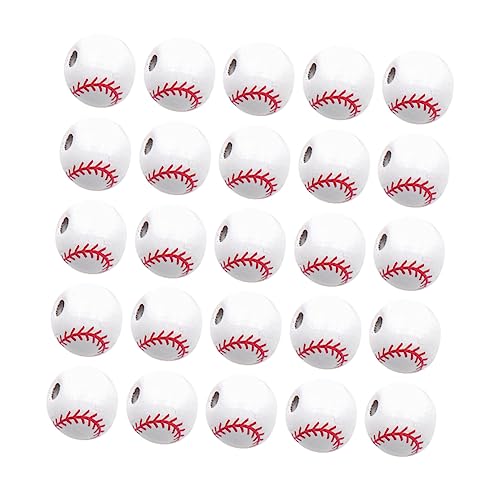 Angoily 50 Stück DIY Holzperlen Baseball Design Runde Lose Perlen für Schmuckherstellung Geeignet für Halsketten und Armbänder Langlebig und Hautfreundlich Angoily 50 Stück DIY Holzperlen Baseball Design Runde Lose Perlen für Schmuckherstellung Geeignet für Halsketten und Armbänder Langlebig und Hautfreundlich von Angoily