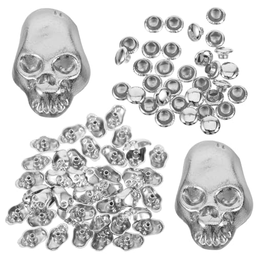 Angoily 50 Stück Ghost Head Nietzubehör Nieten Für Kleidung Basteln Skelett Spikes Nieten Handwerksnieten Schuhe Nieten Schuhe Tasche Nieten Zubehör Legierung Silver von Angoily