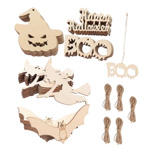 Angoily 50 Stück Halloween-Holzspäne Halloween -Dekorationen realistisch Halloween Handwerk gruselig halloween halloween assecoires Holzausschnitte Halloween-Party- Hanfseil Angoily 50 Stück Halloween-Holzspäne Halloween -Dekorationen realistisch Halloween Handwerk gruselig halloween halloween assecoires Holzausschnitte Halloween-Party- Hanfseil von Angoily