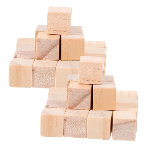 Angoily 50 Stück Handgefertigte Holzblöcke: Mini-unlackierte Quadratische Holzwürfel, Ideal Für Diy-projekte, Lernspielzeug, Mathematik- -lernspielzeug von Angoily