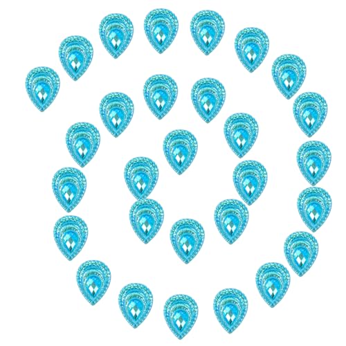 Angoily 50 Stück Harz Diamond Schmuckzubehör Kristalle farbig Reiz Handwerk Strasssteine ​​Masse Wohnung Strass-Flatback-Verzierungen Flatback-Anhänger zum Basteln Plastik Himmelblau von Angoily