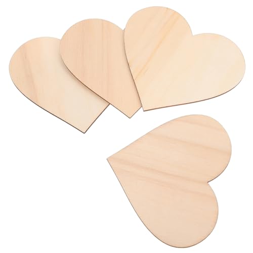 Angoily 50 Stück Herzförmige Holzscheiben DIY Malerei Zubehör für Robustes Holz für Kreative Bastelprojekte und Dekoration für Eltern Junge Mädchen Aktivitäten von Angoily