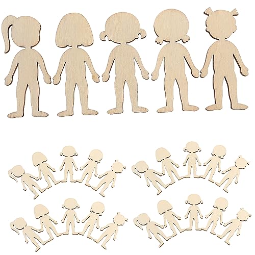 Angoily 50 Stück Holzfiguren zum Bemalen Naturbelassene Diy Holzchips Glatte Oberfläche Kinderfreundlich für Bastelprojekte Kreative Holzdekoration Vielseitige Holzanhänger für Handwerk von Angoily
