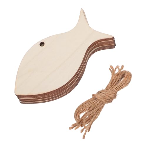 Angoily 50 Stück Holzfischausschnitte: Unfertige leere Holzschilder – Fischförmiges Holzhandwerkszubehör mit Seil – Hängende Strandornamente Angoily 50 Stück Holzfischausschnitte: Unfertige leere Holzschilder – Fischförmiges Holzhandwerkszubehör mit Seil – Hängende Strandornamente von Angoily