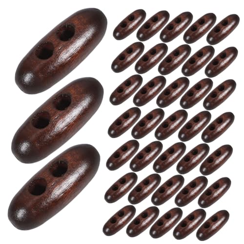 Angoily 50 Stück Holzknöpfe Oval Zweiloch Knebelknöpfe für DIY Mantel Pullover Tasche Hüte Basteln Stabile Befestigung Natürlicher Holzknopf von Angoily