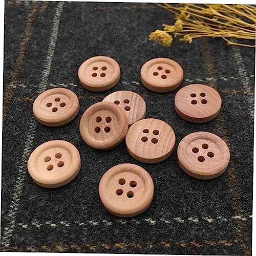 Angoily 50 Stück Holzknöpfe Rund Einfache Holzknöpfe zum Annähen für Kleidung DIY Basteln Vintage Stil Vielseitig Verwendbar für Mäntel Pullover Hüte Schals Zufällige Zufällige Farbe von Angoily