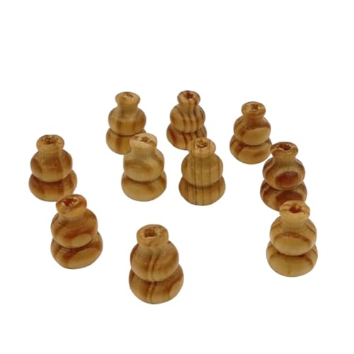 Angoily 50 Stück Holzperlen Gourd Form Natürliche Holzkugeln für Diy Bastelprojekte Durchbrochene Holzperlen Vielseitig Einsetzbar für Dekoration und Schmuckherstellung von Angoily