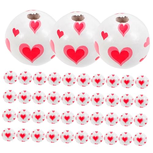 Angoily 50 Stück Holzperlen mit Glatter Oberfläche zum Auffädeln Robuste DIY Schmuckperlen für Valentinstag Dekoration und Bastelprojekte Holzperlen für Kreative Handarbeiten Angoily 50 Stück Holzperlen mit Glatter Oberfläche zum Auffädeln Robuste DIY Schmuckperlen für Valentinstag Dekoration und Bastelprojekte Holzperlen für Kreative Handarbeiten von Angoily