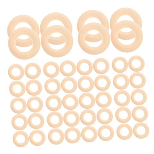 Angoily 50 Stück Holzringe Unbehandelte Holzringe für DIY Schmuckbastelsets Erwachsene Makramee Bastelring Connector für Schmuck und Dekoration von Angoily