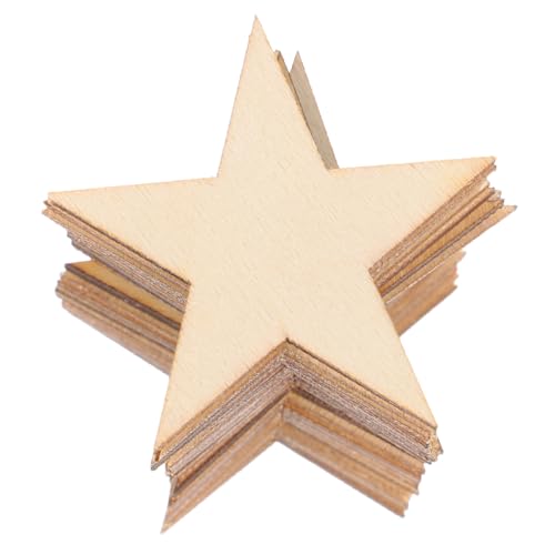 Angoily 50 Stück Holzsterne Unbehandelte Holzscheiben zum Basteln Glatte Holzchips für DIY Handwerk Kindergarten Partydeko von Angoily
