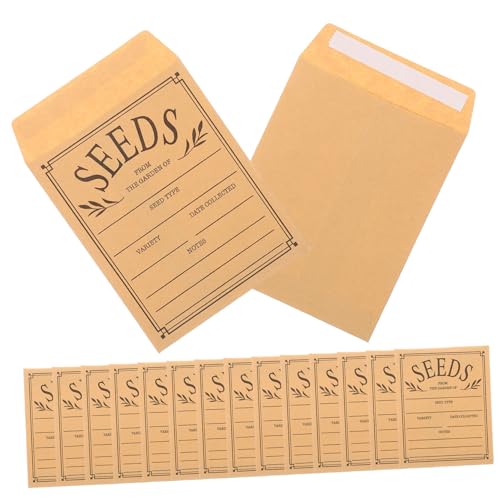 Angoily 50 Stück Kleine Papiertüten für Samen Wiederverschließbare Samenumschläge Praktische Aufbewahrungstaschen aus Papier für Beschriftbare Saatgutbeutel von Angoily