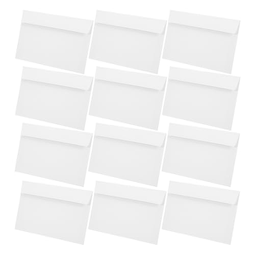 Angoily 50 Stück Kraftpapier Briefumschläge mit Selbstklebeverschluss Weiße Einladungsumschläge für Hochzeiten Babypartys und Feiertage für Karten und Postkarten von Angoily