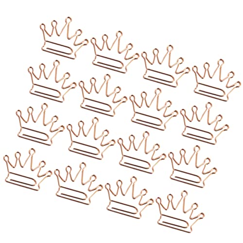 Angoily 50 Stück Krone Form Büroklammern Gold Papierclips Kreative Lesezeichen für Bürobedarf und Schule Langlebige und Dekorative Klammern für Dokumente und Notizen von Angoily
