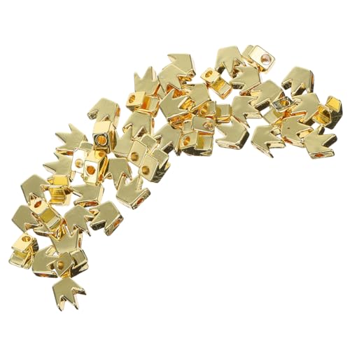 Angoily 50 Stück Kronenperlen Kronen-charms-perlen Perlen Für Die Herstellung Von Ohrringen Kronenschmuckverzierung Schmuck Handwerk Perlen Legierungsabstandshalterperlen Golden Kupfer von Angoily