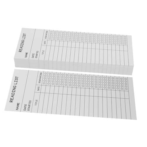 Angoily 50 Stück Lesezeichen aus Papier Robuste Bibliothekskarten ohne Loch Leselisten Tracker mit Platz für Buchdetails für Leser und Buchclubs Vielseitiges Schreib Lesezeichen von Angoily
