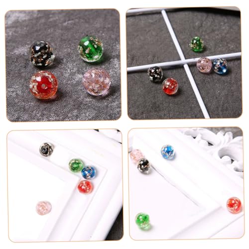 Angoily 50 Stück Leuchtende Runde Glasperlen in Rot Grün Blau Schwarz Langlebige Spacer Beads für Schmuckherstellung DIY Perlen für Armbänder Halsketten Basteln von Angoily